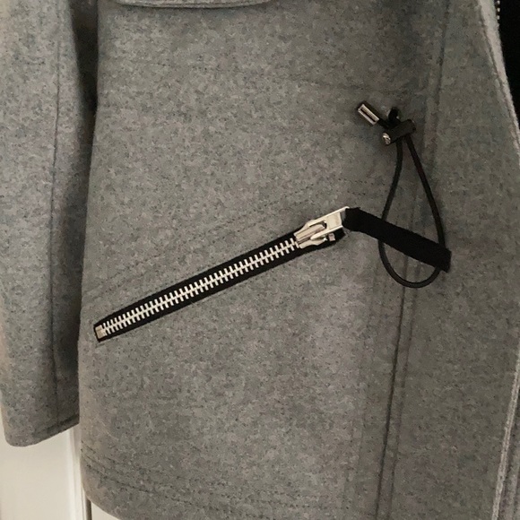 SAM MINI DELANCEY GRAY WOOL RACOON FUR TRIM JACKET FELT PARKA COAT ANORAK SIZEXS - Picture 4 of 11